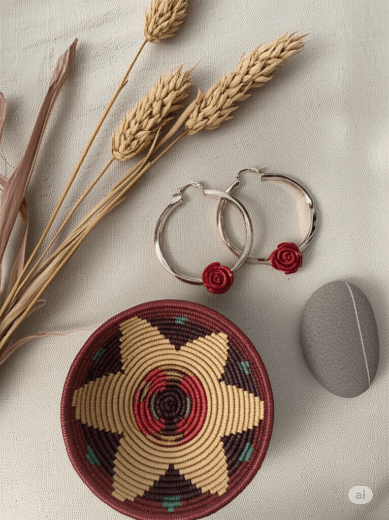 Concrete Rose Hoop Earrings! ilaments Jewelry