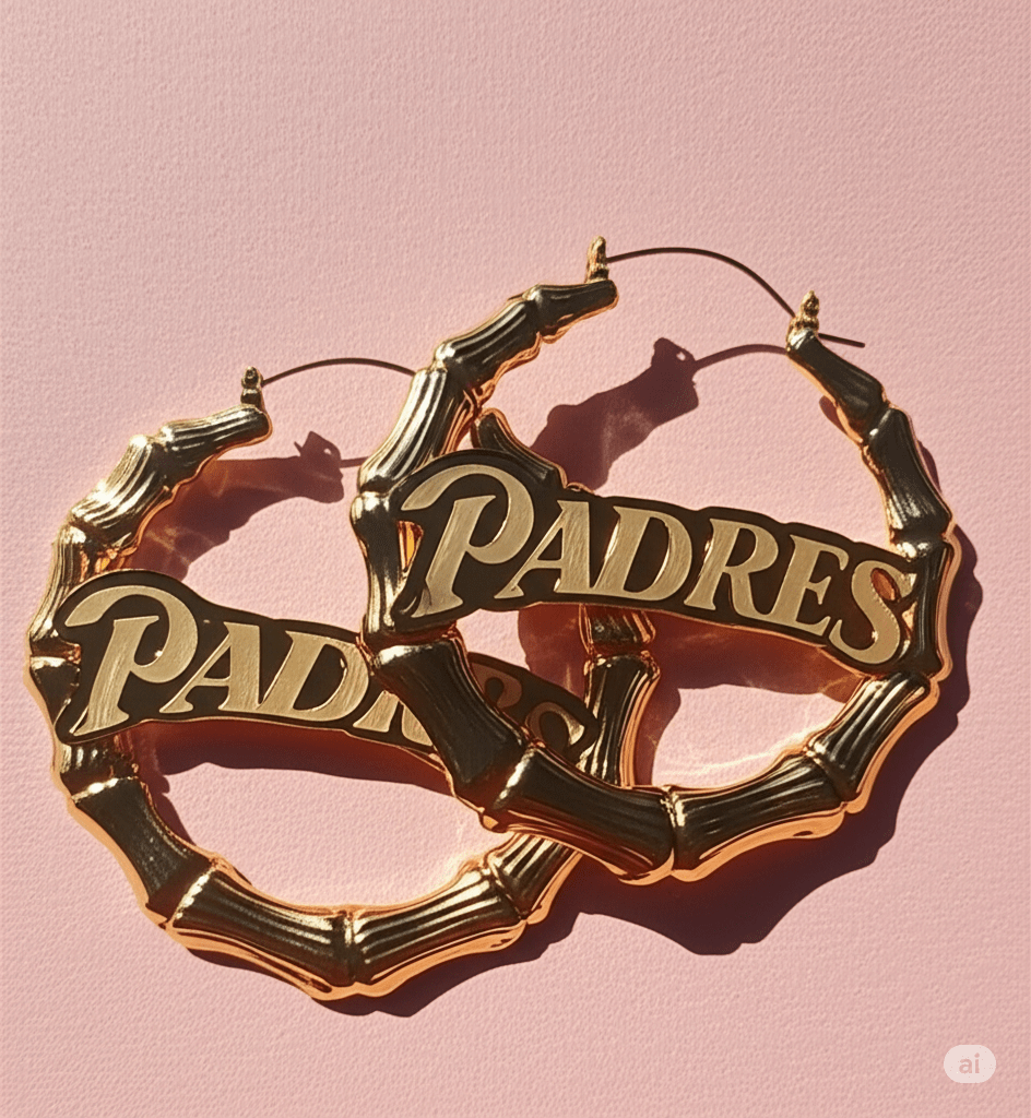 Padres Bamboo Hoop Earrings ilaments Jewelry