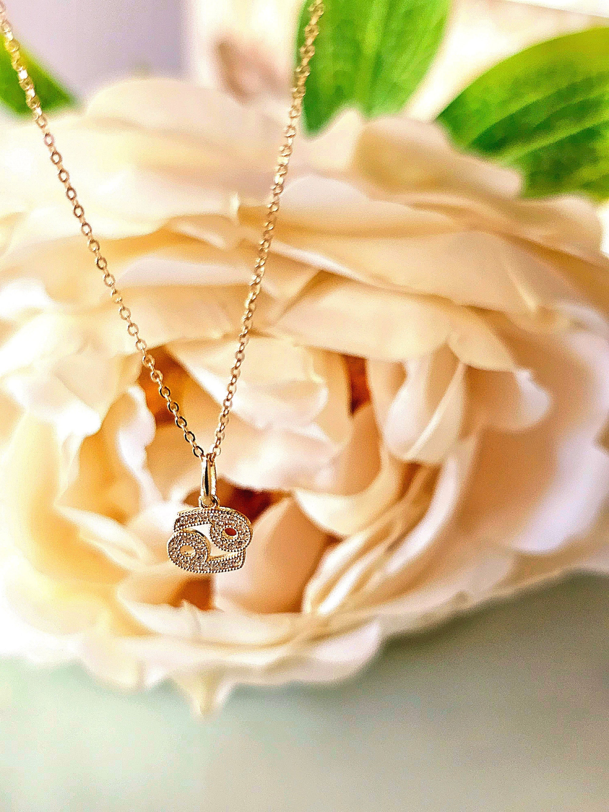 Zodiac 14kt Gold Cz & Diamond Necklace ilamentsjewelry