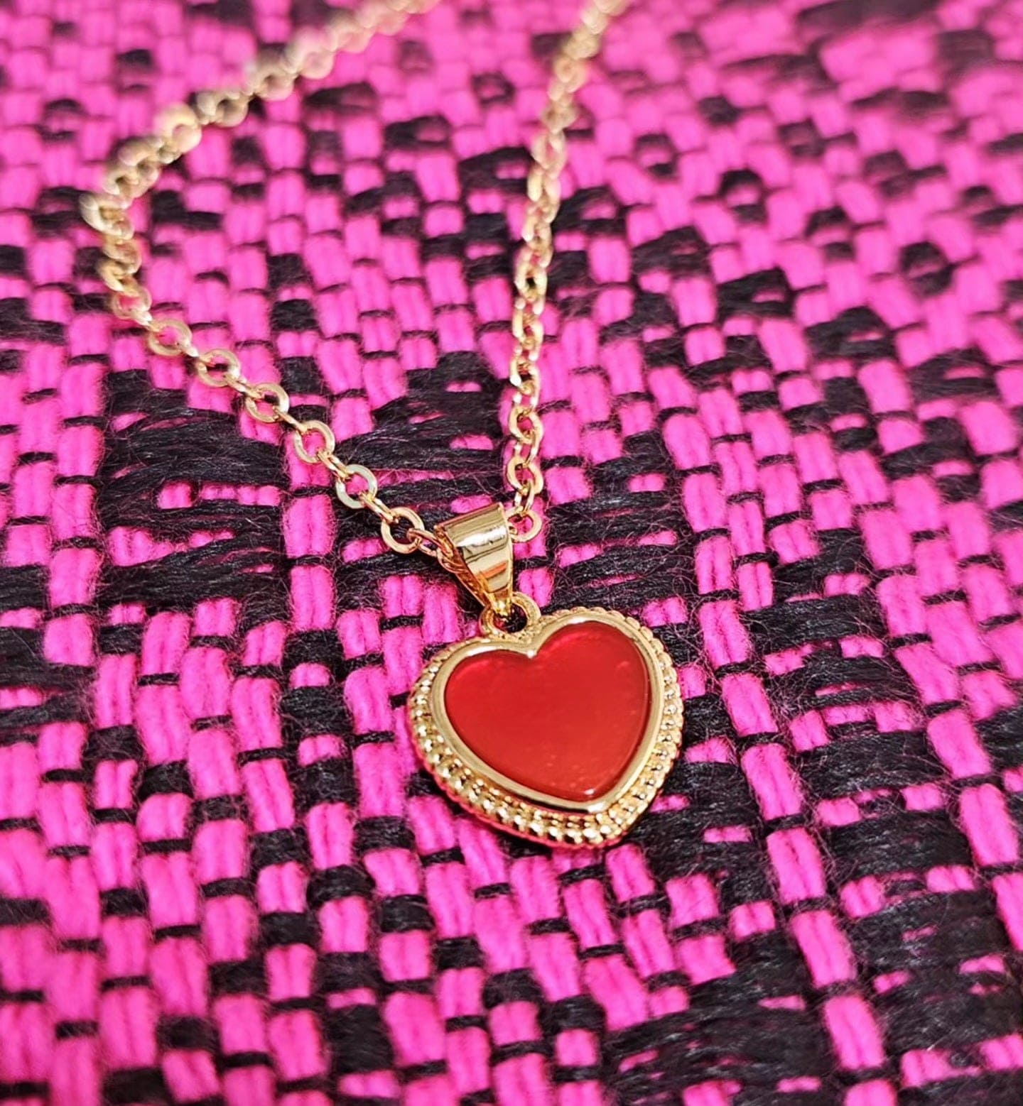 Carnelian Heart Charm Necklace ilaments Jewelry