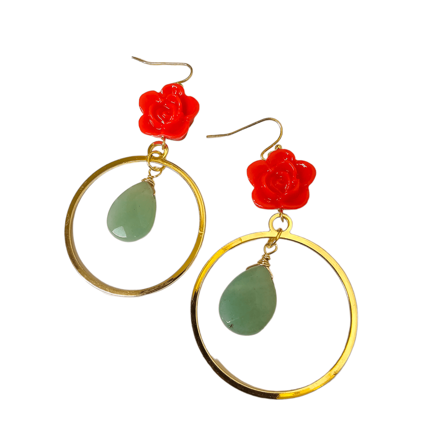 Jade Rose Hoop Earrings ilaments Jewelry