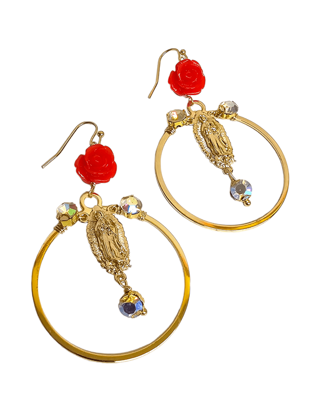 Virgen Rosary Hoop Earrings ilaments Jewelry