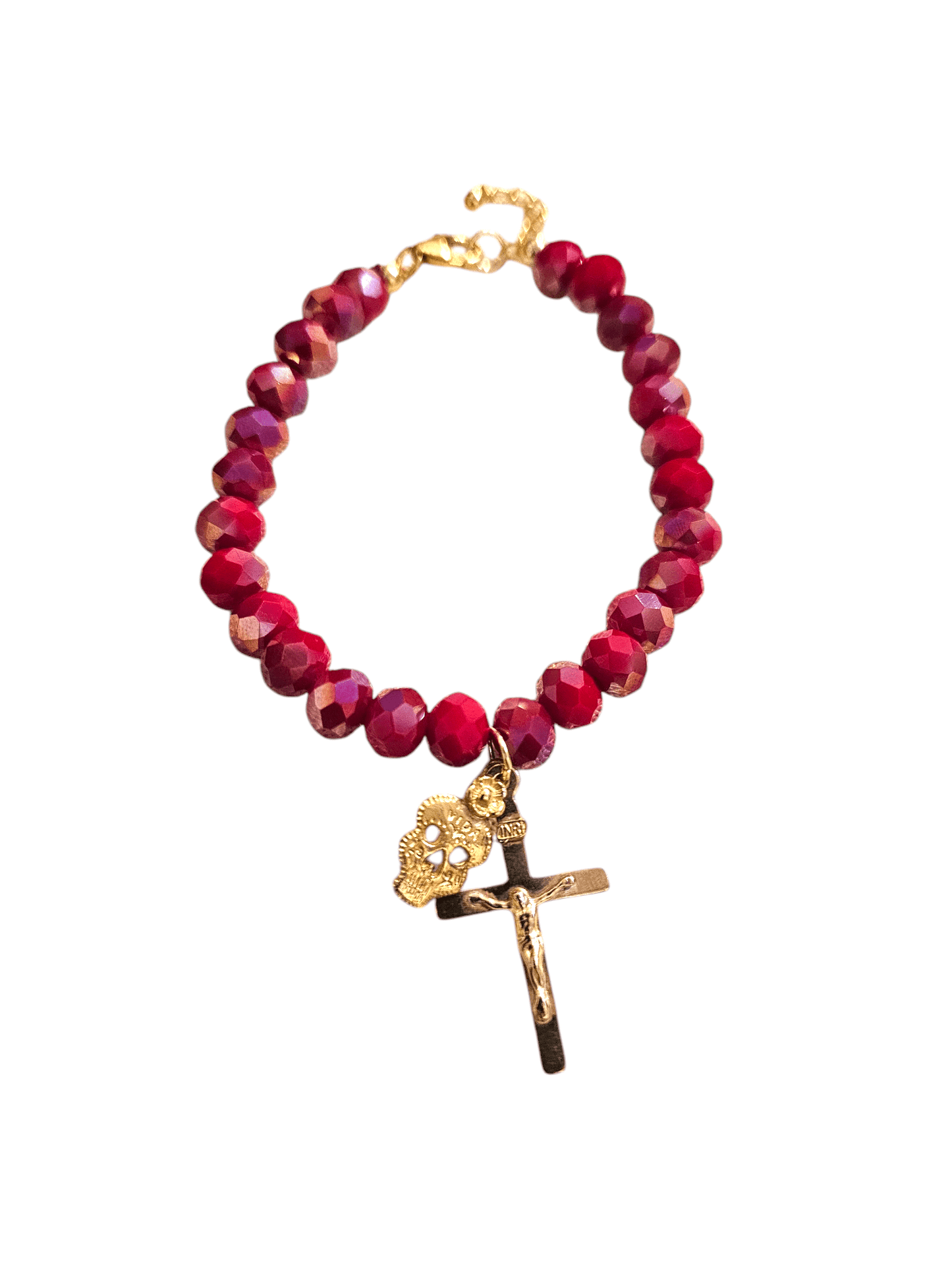 Sugar Skull Cross Crystal Bracelet ilaments Jewelry
