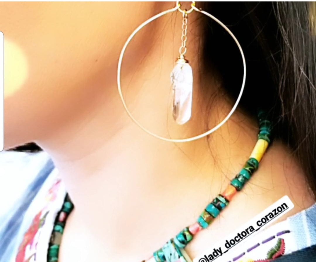 Clear Quartz Hoops ilaments Jewelry