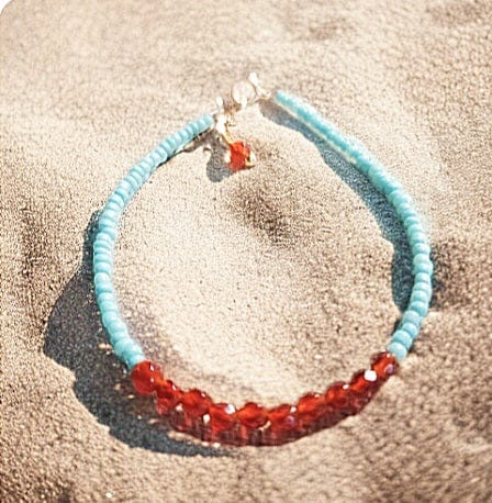Carnelian Seed Bead Bracelet ilaments Jewelry