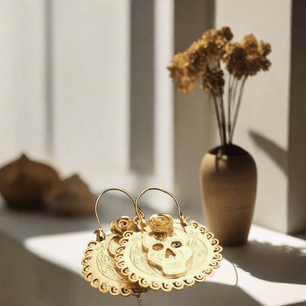 Dia de Los Muertos 14kt Gold Fill Arracadas ilamentsjewelry