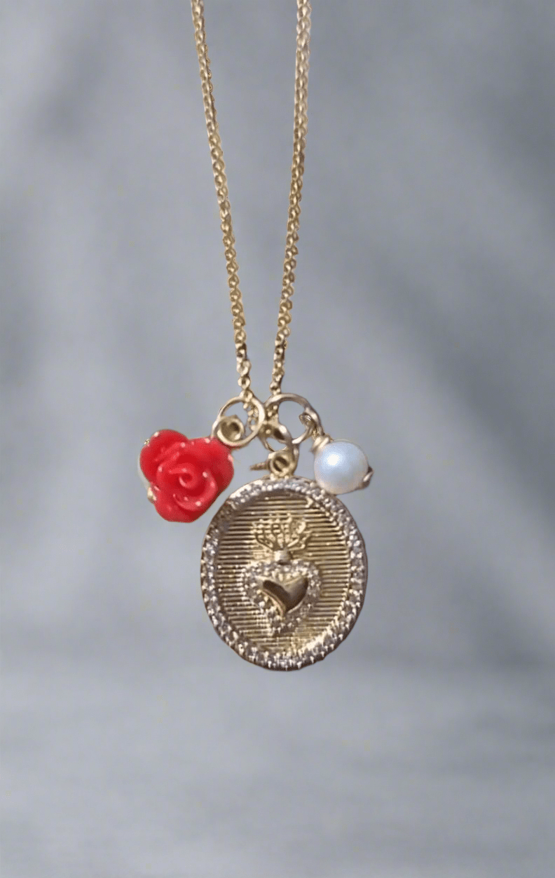 Sacred Heart Pearl Necklace ilaments Jewelry
