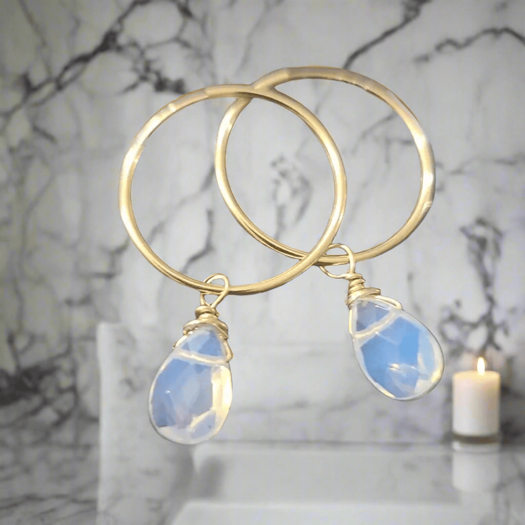 Opalite Hoop Earrings ilaments Jewelry