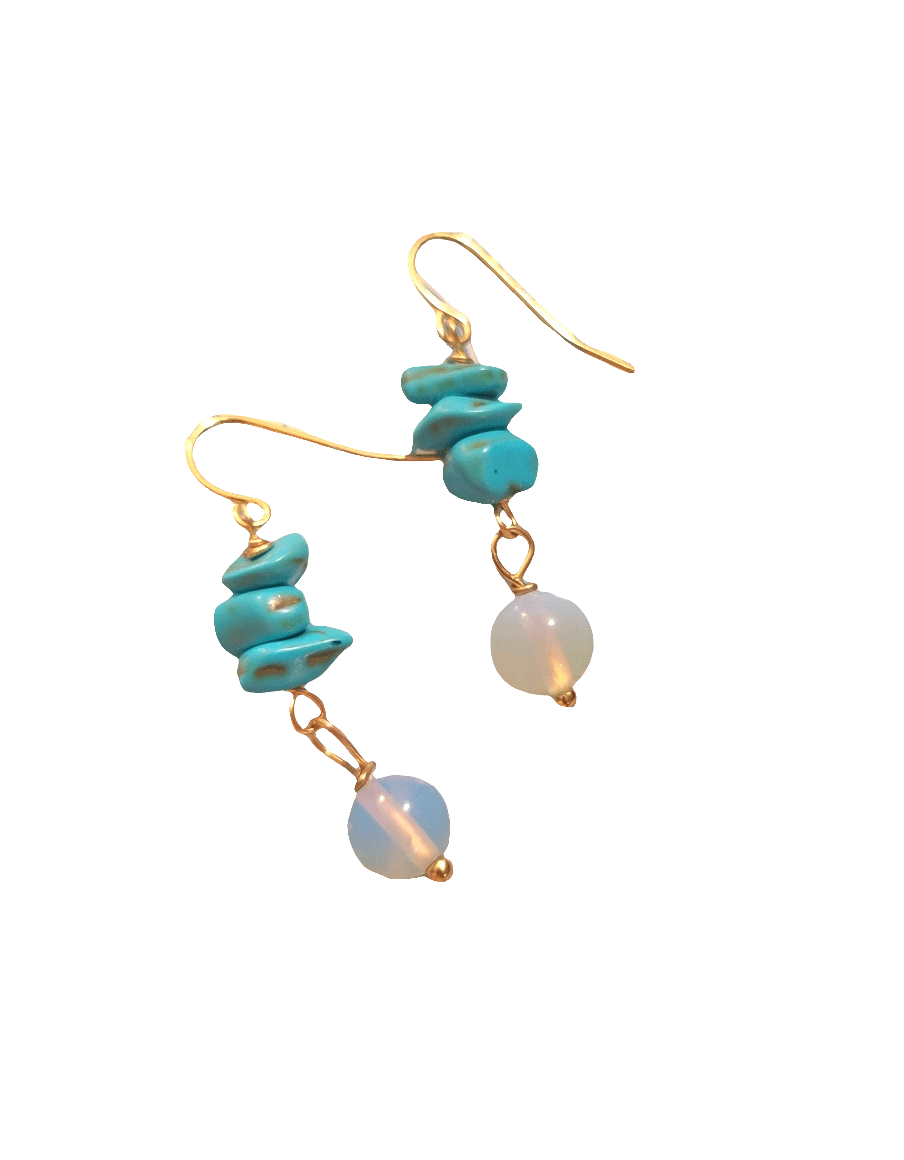 Turquoise Opalite Drop Earrings ilaments Jewelry