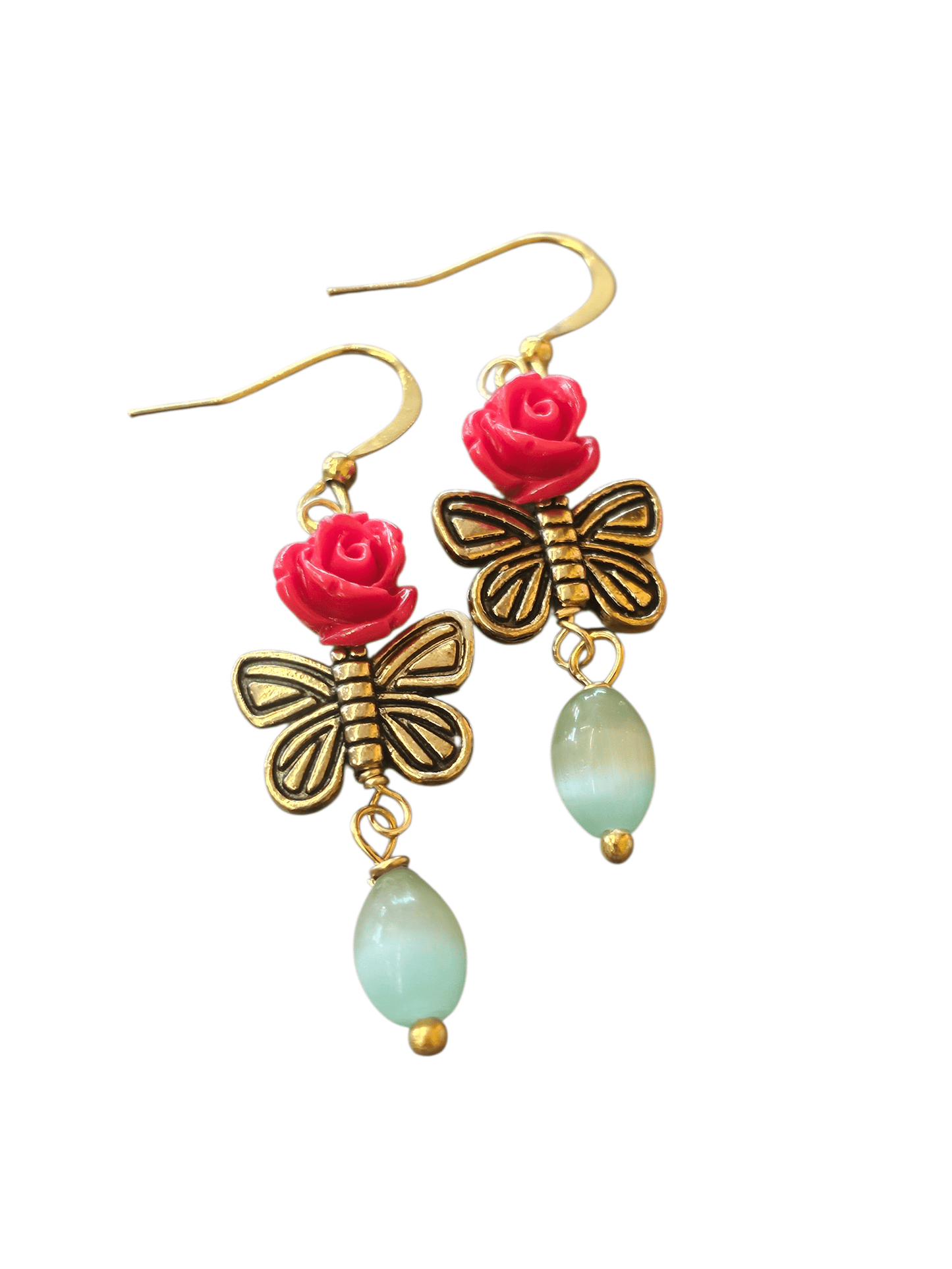 Butterfly Rose Earrings ilaments Jewelry