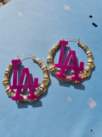 LA Laker Bamboo Hoop Earrings ilaments Jewelry