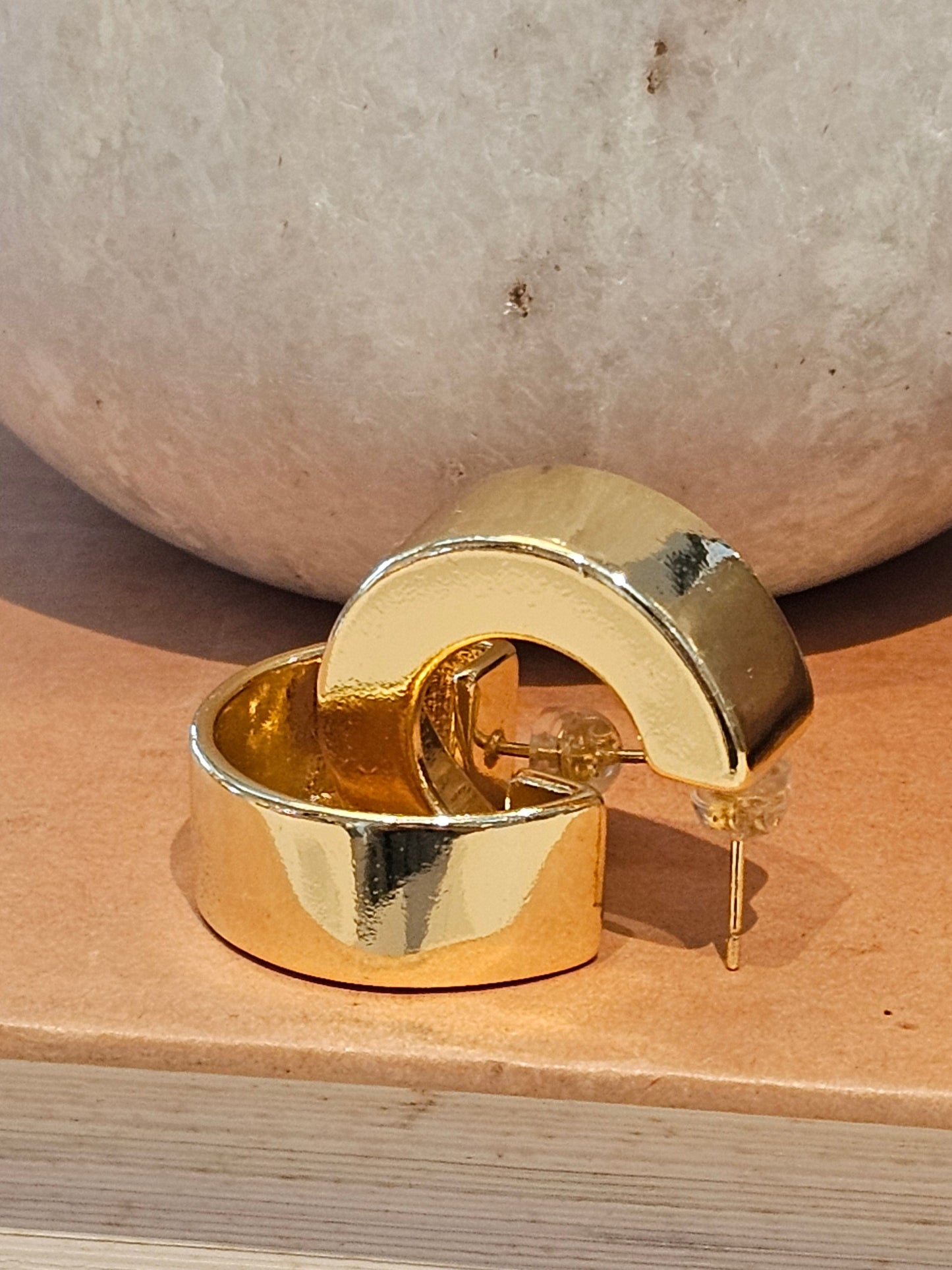 Mexica Gold Thick Hoop Earrings ilaments Jewelry