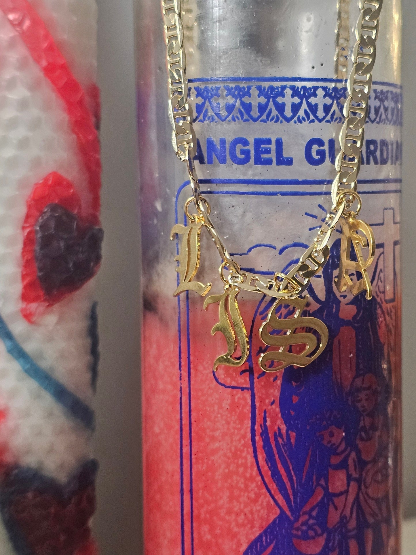 Old English Name Necklace 6-8 letters ilaments Jewelry