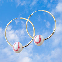 Baseball Hoop Earrings ilaments Jewelry
