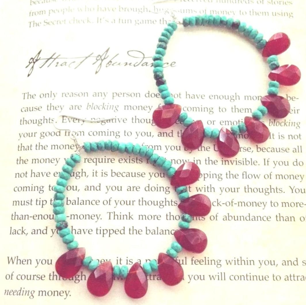 Turquoise Carnelian Hoop Earrings ilaments Jewelry