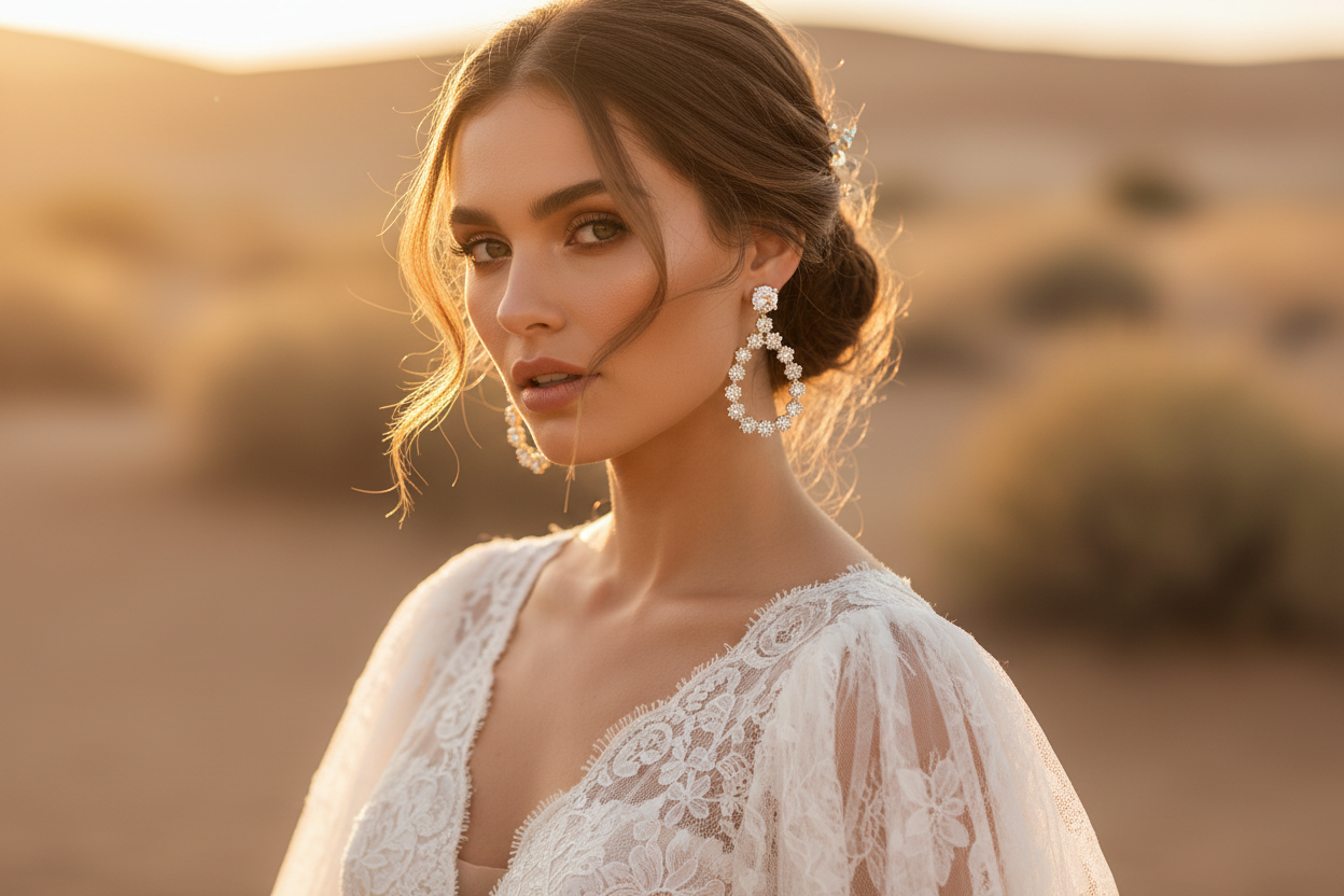 Flor CZ Hoop Earrings – 18kt Gold Fill | Bridal Wedding Jewelry | ilaments ilaments Jewelry