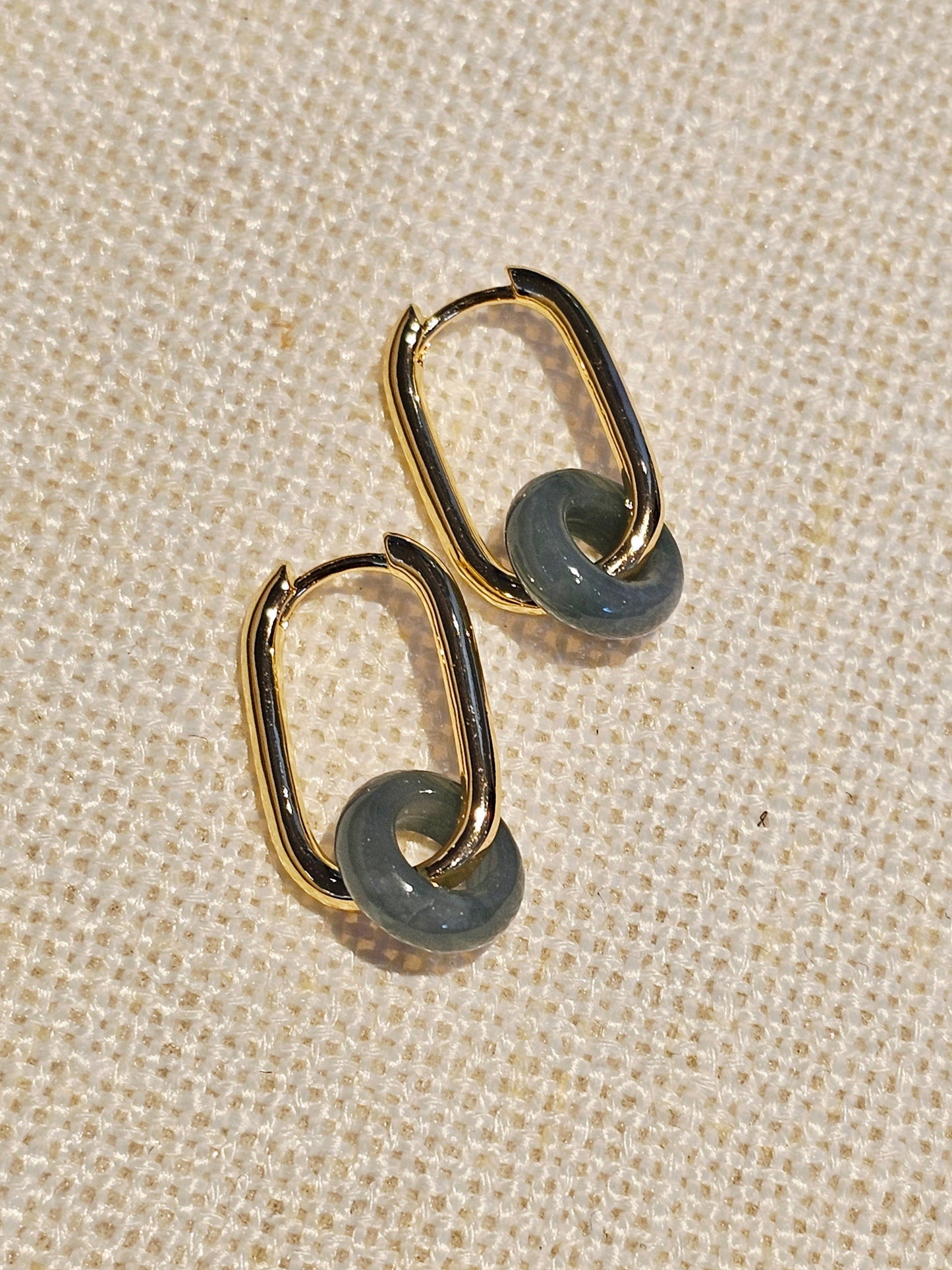 Ball Court Jade Hoop Earrings ilaments Jewelry