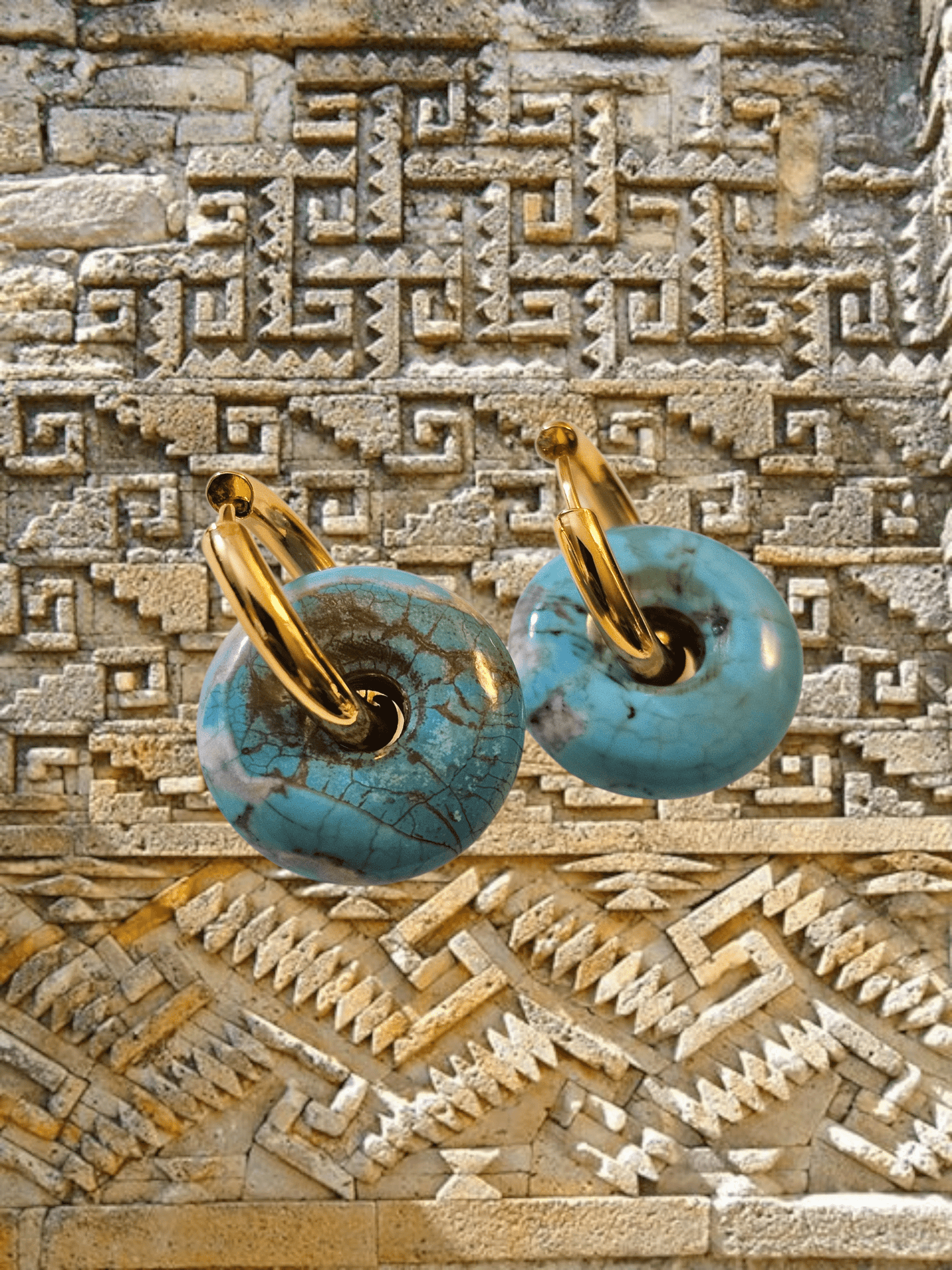 Turquoise Disc Universo Hoop Earrings ilaments Jewelry