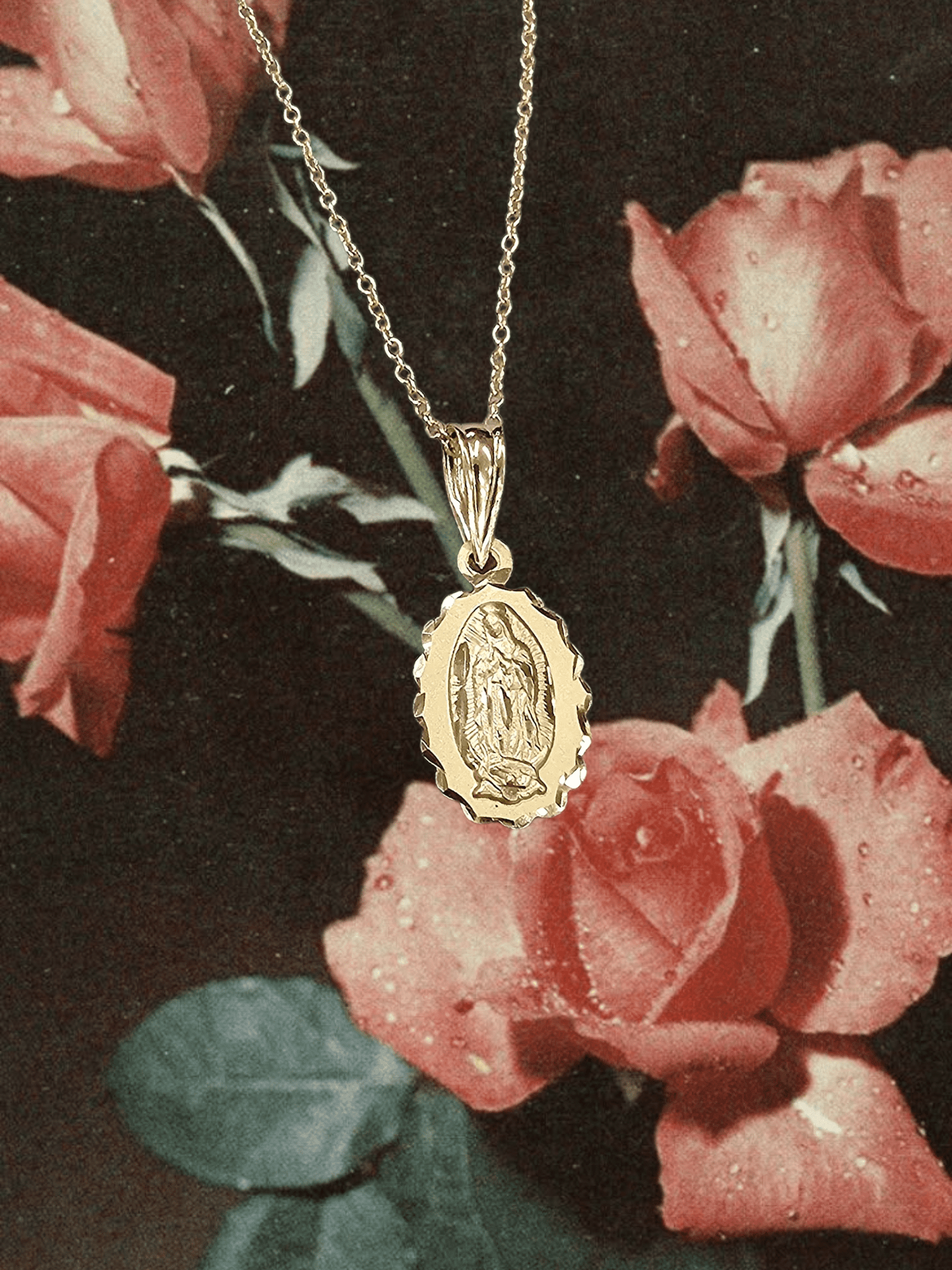 Virgencita Diamond Cut 14kt Charm & Necklace ilamentsjewelry