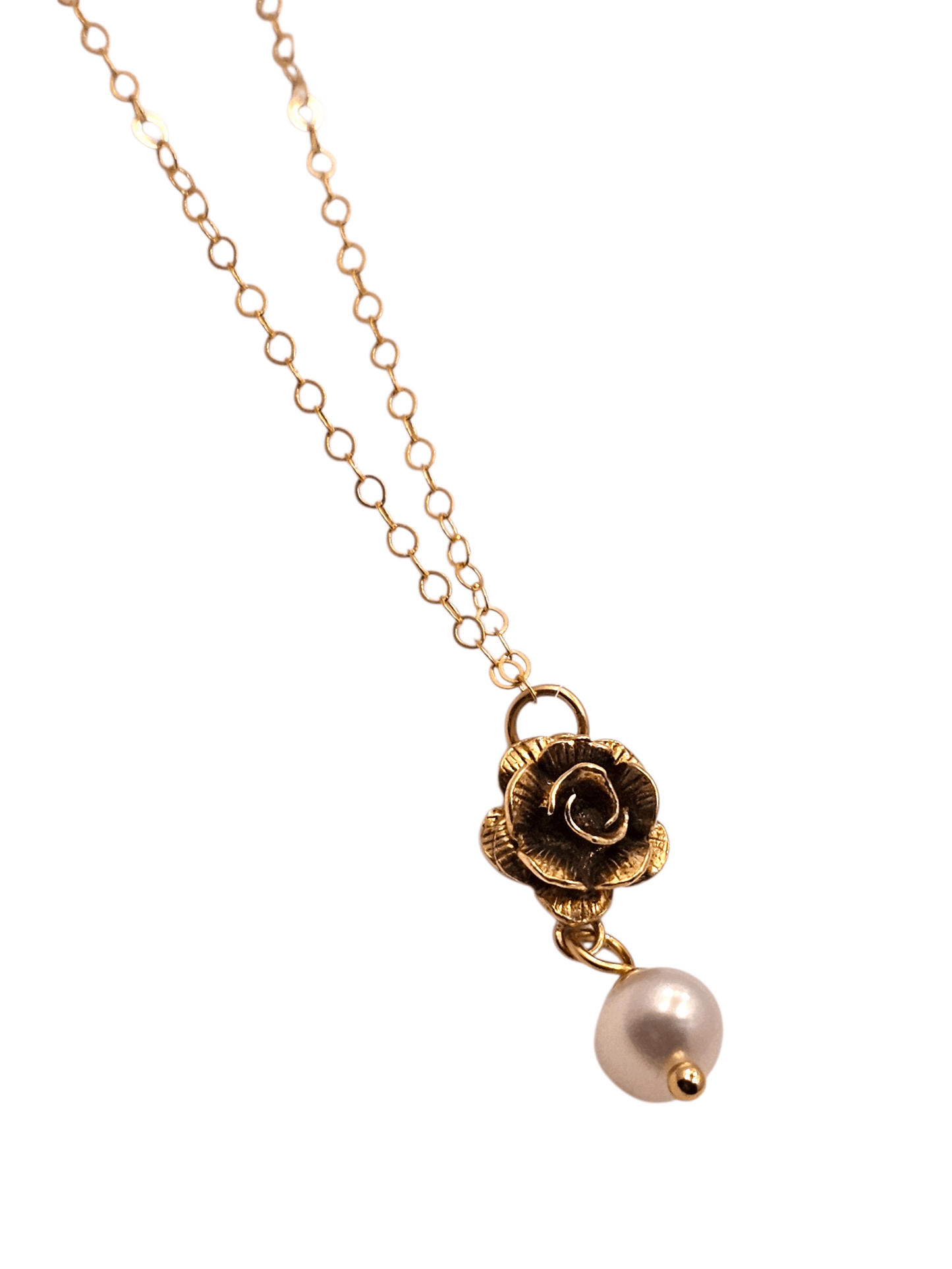 Causes Happiness! 14kt Gold Rose Pearl Necklace ilaments Jewelry