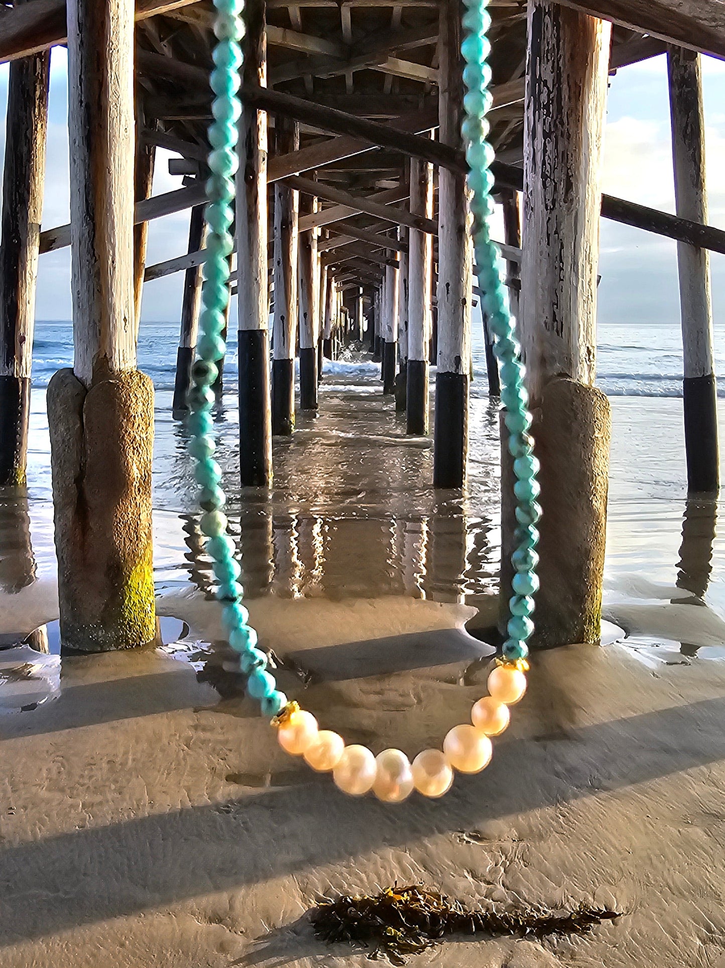 Turquoise Pearl Necklace ilaments Jewelry