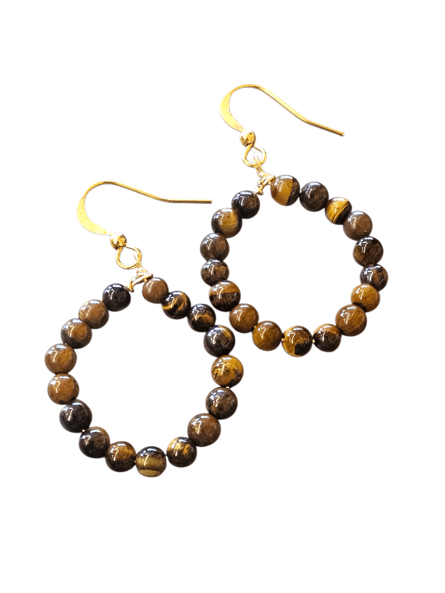Tigers Eye Hoop Earrings ilaments Jewelry