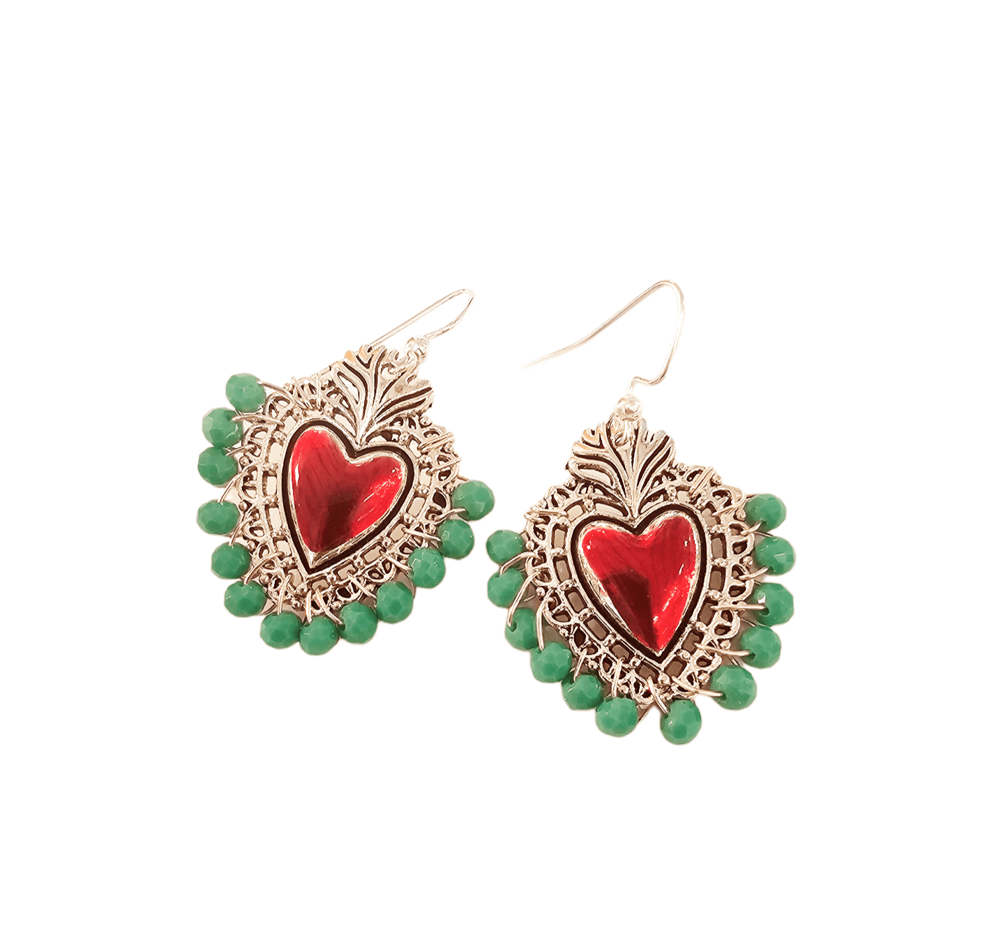 Sacred Heart Turquoise Crystal Earrings ilaments Jewelry