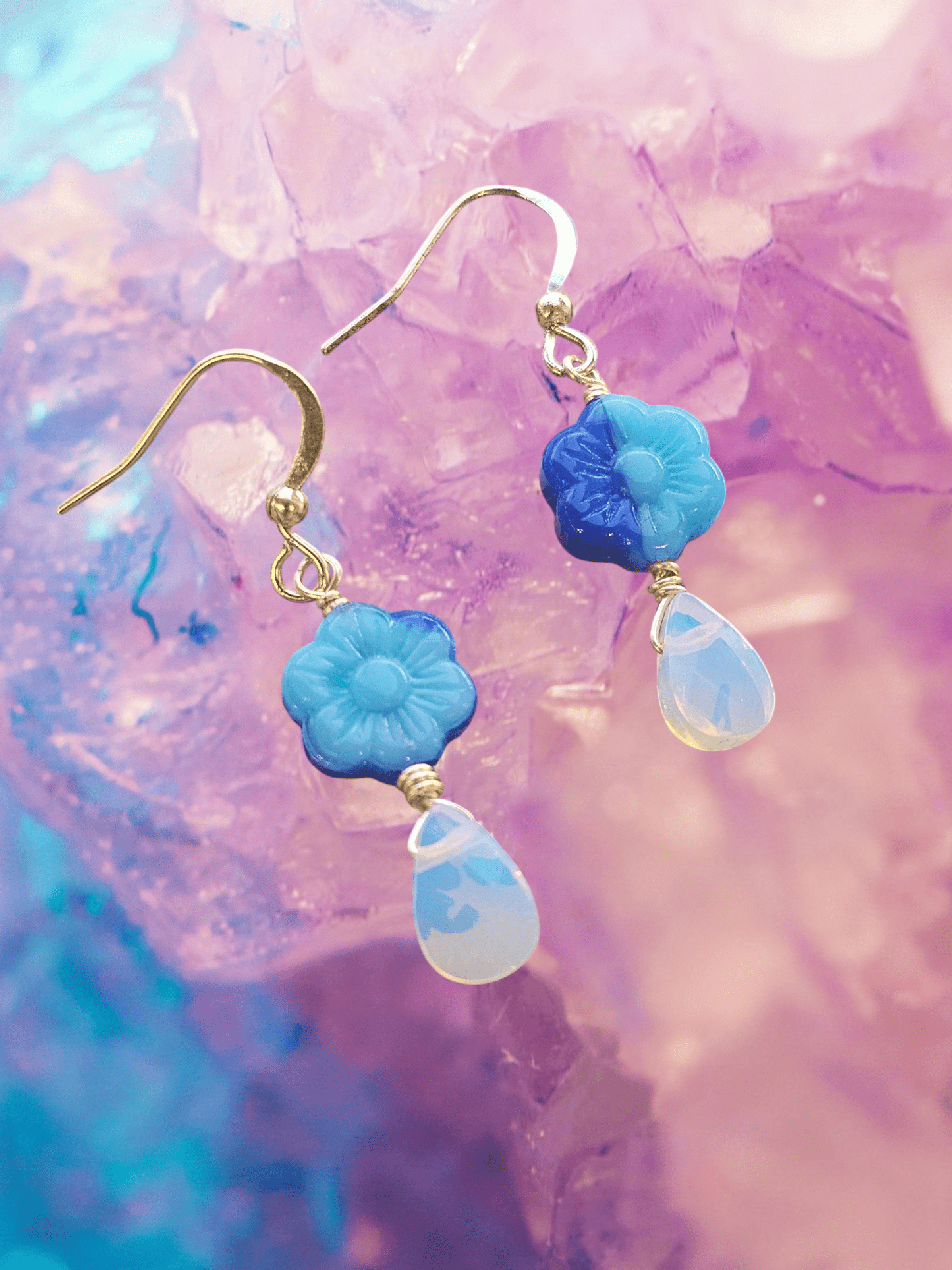 Opalite Floral Drop Earrings ilaments Jewelry