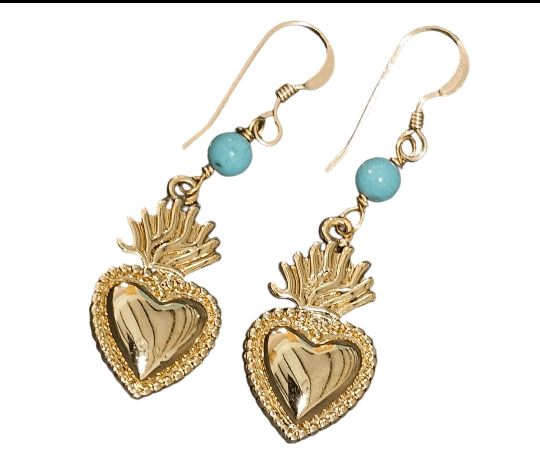 Sacred Heart Turquoise Earrings ilaments Jewelry