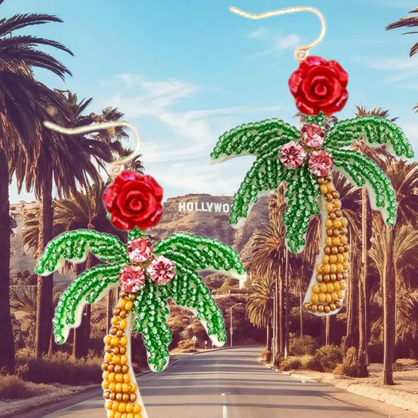 Cali Rose Palm Tree Earrings ilaments Jewelry