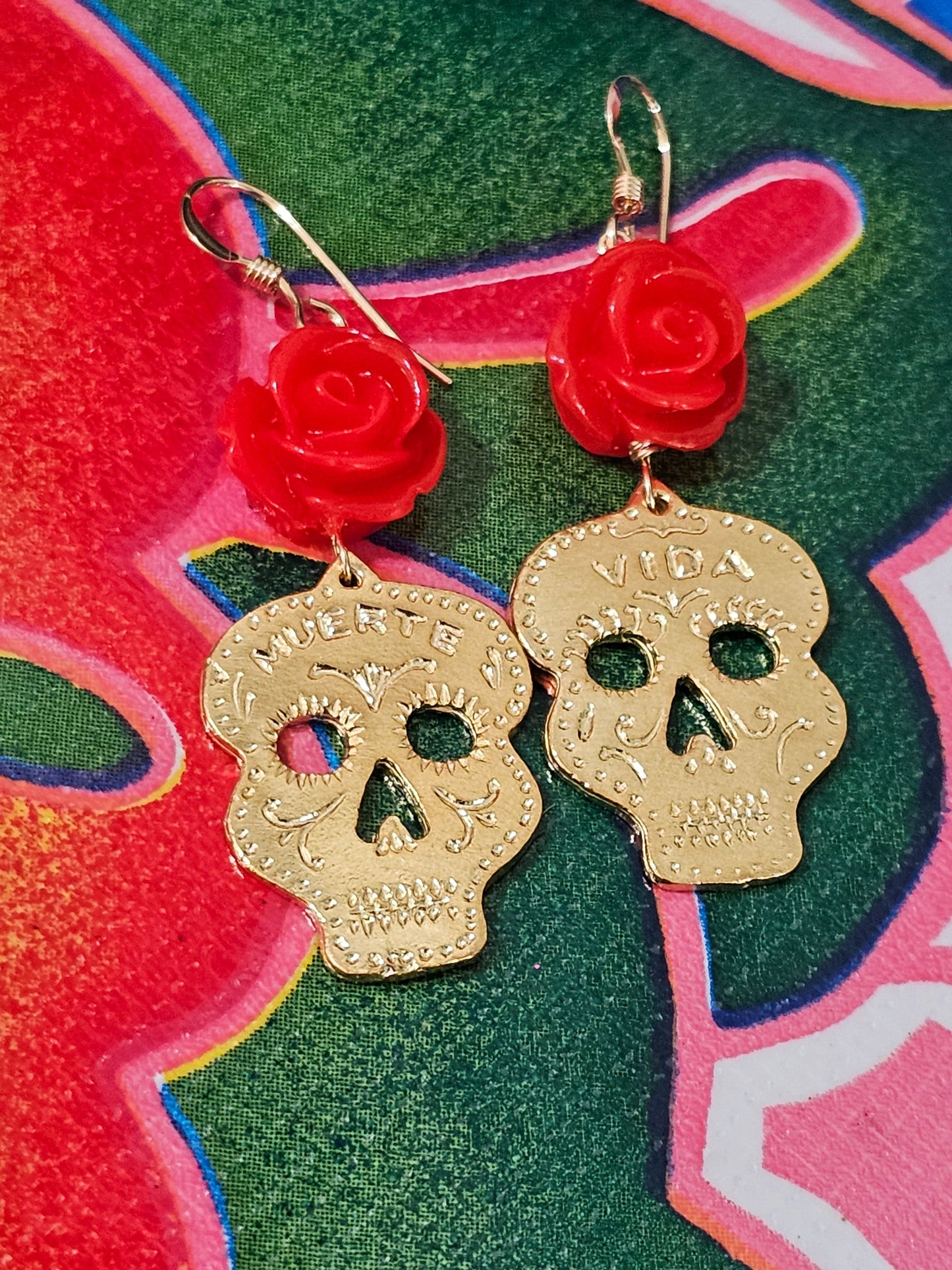 Vida y Muerte Rose Earrings ilaments Jewelry