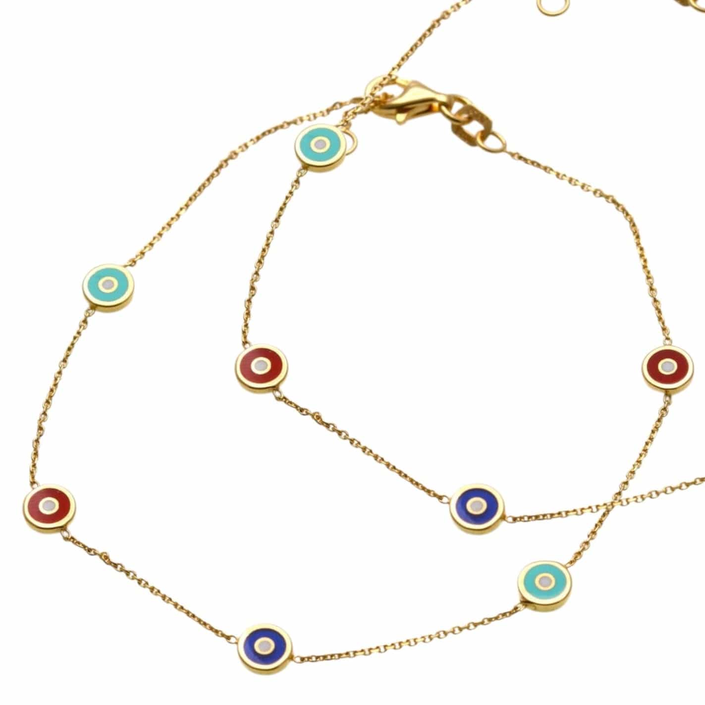 Mal de Ojo 14kt Enamel Bracelet ilaments Jewelry