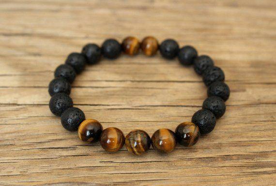 Tigers Eye x Lava Rock Sage Bracelet ilaments Jewelry