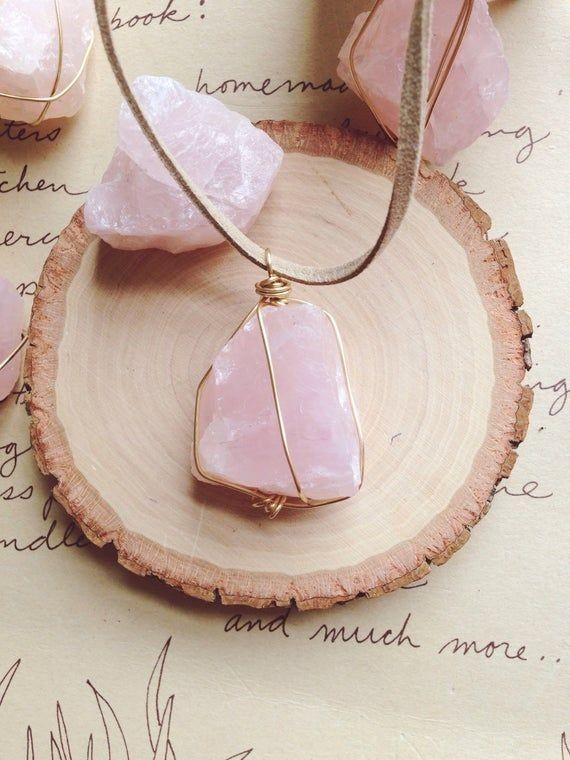 Rose Quartz Suede Necklace ilaments Jewelry