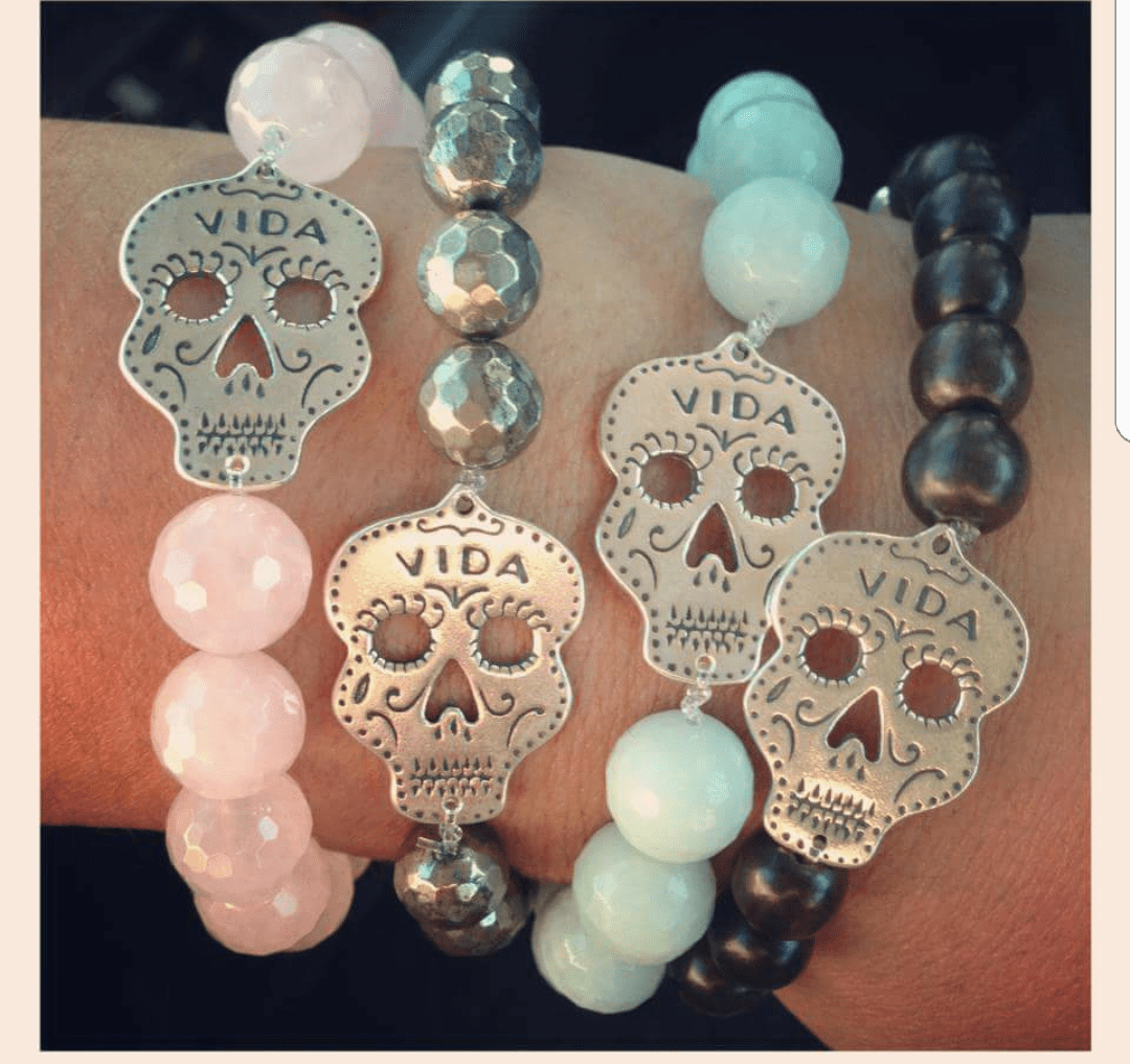 Sugar Skull Gemstone Bracelet ilamentsjewelry