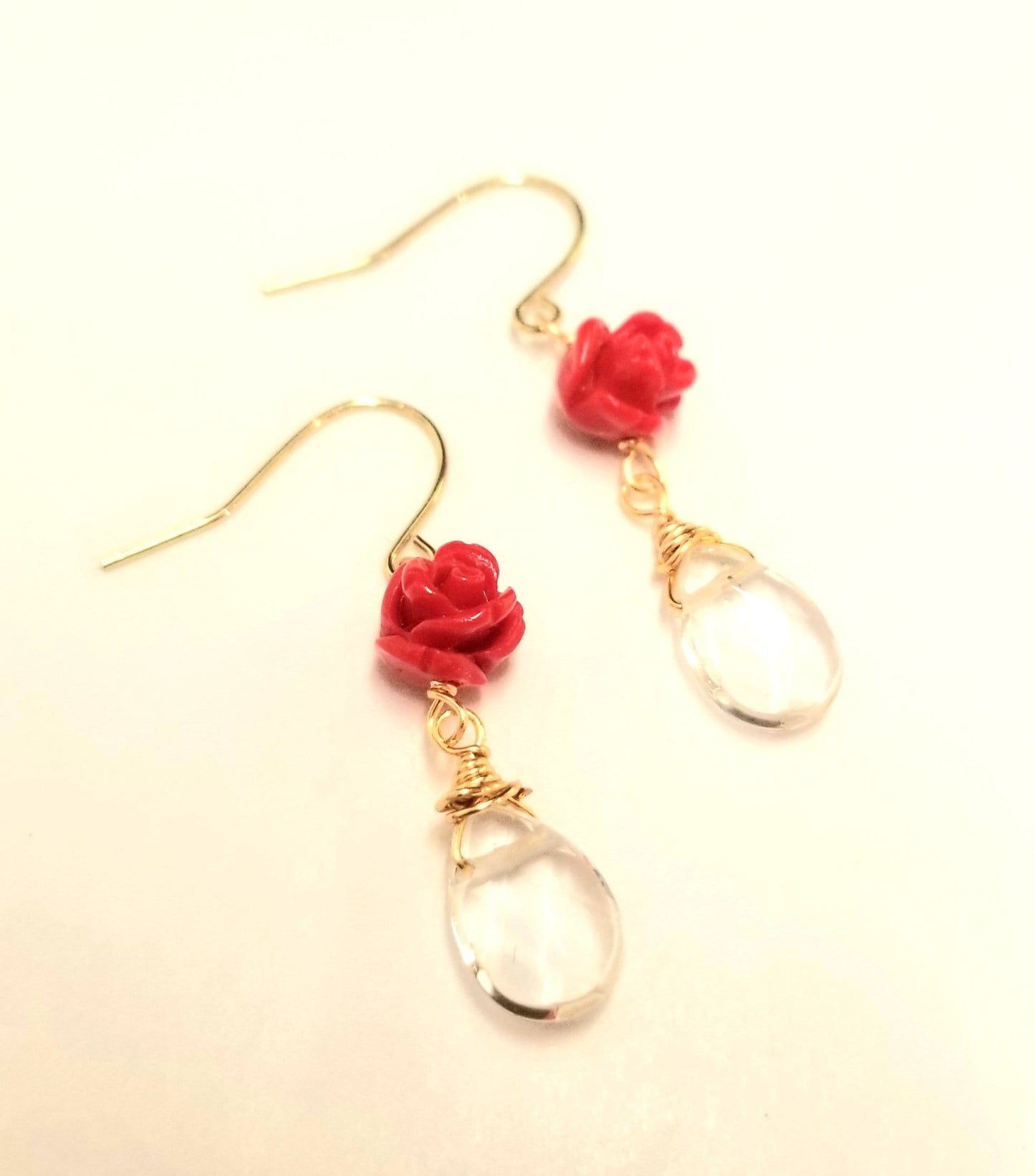 Rose Clear Quartz Earrings ilamentsjewelry