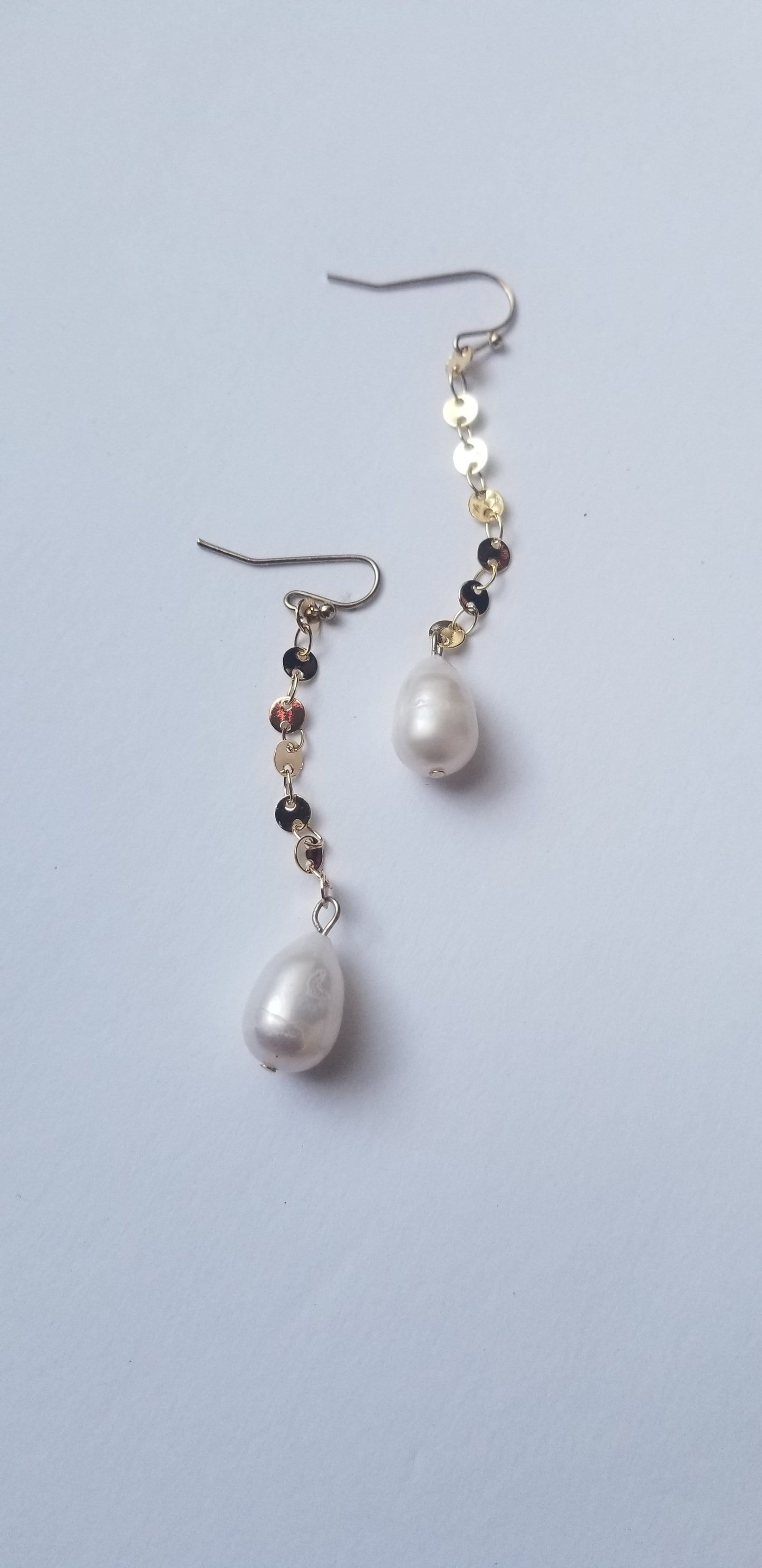 Pearl Link Chain Drop Earrings ilamentsjewelry