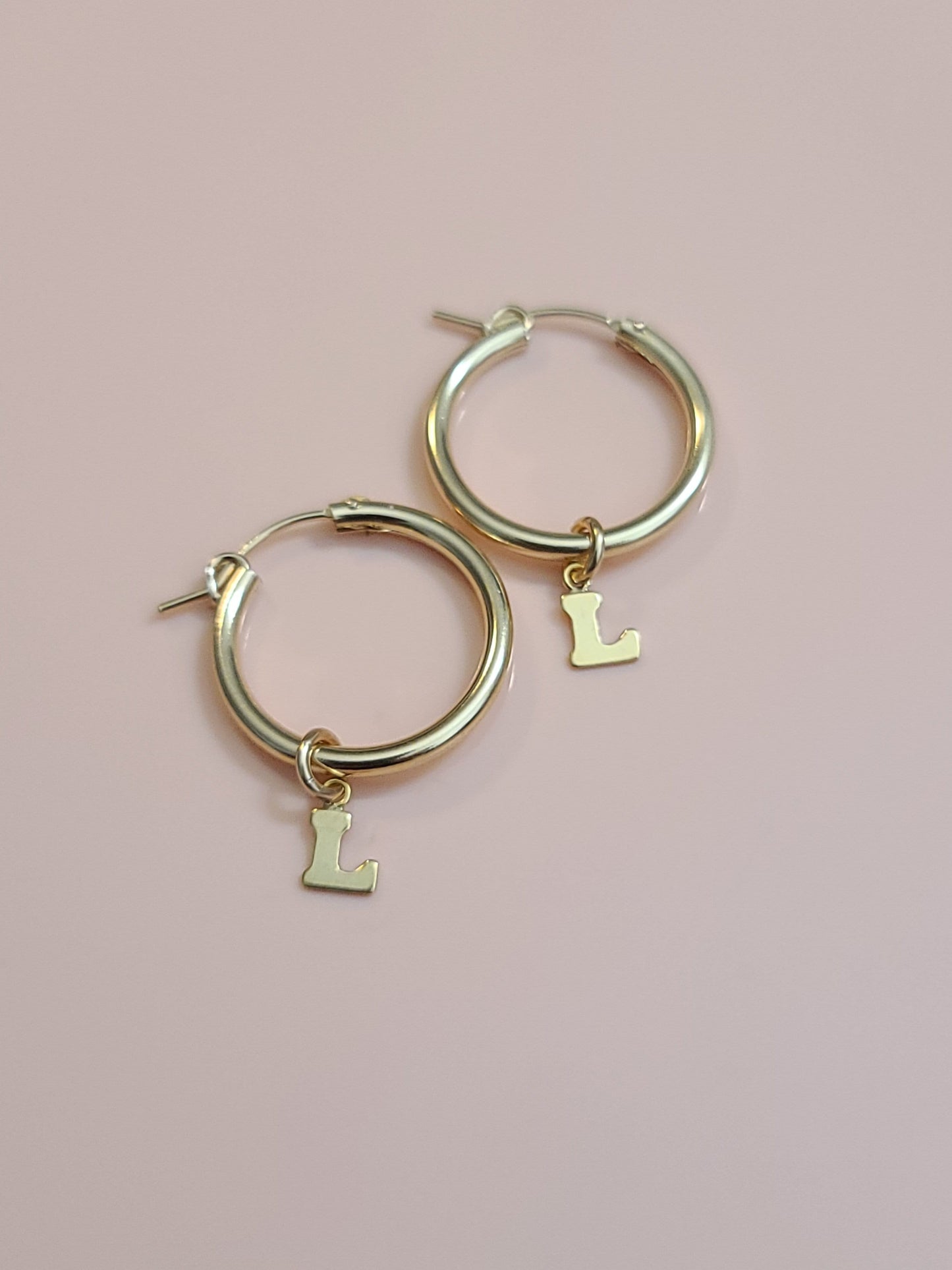 Initial 14kt Gold Fill Hoop Earrings ilaments Jewelry