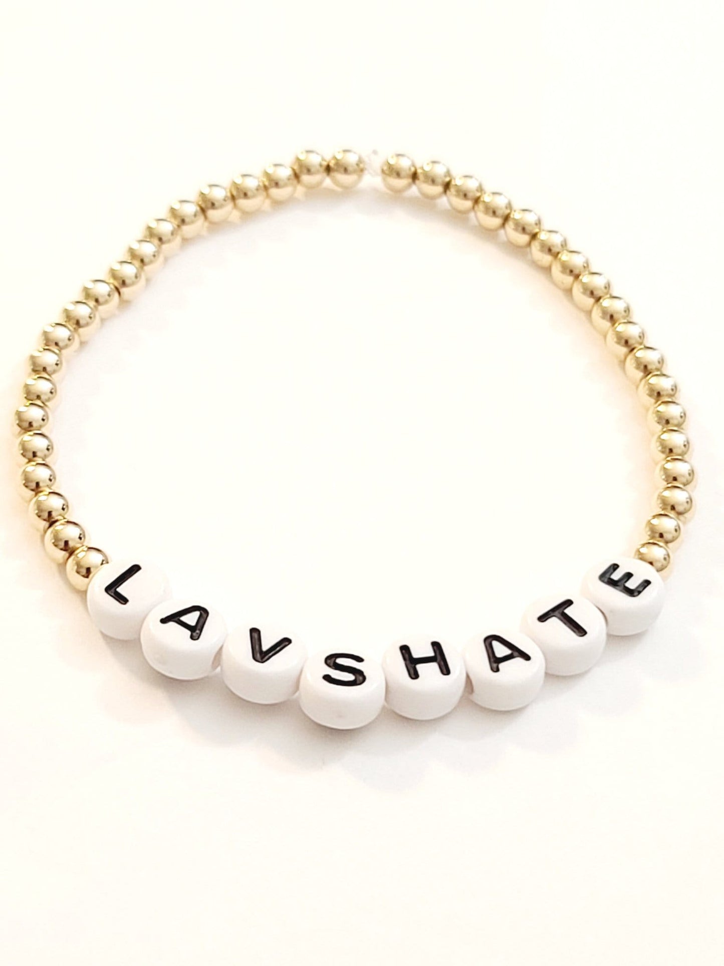 LA VS HATE Gold Bead Bracelet ilaments Jewelry