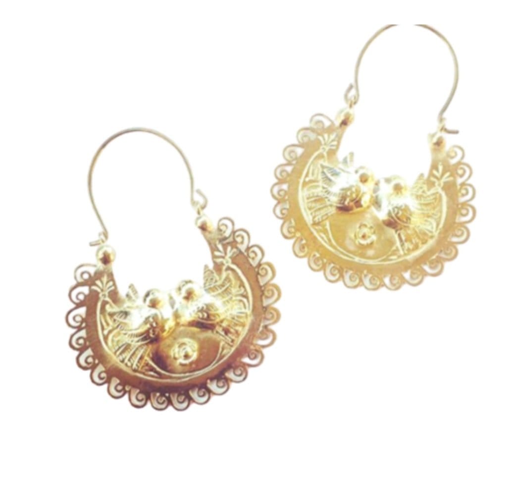 Love Bird Gold Arracadas ilaments Jewelry