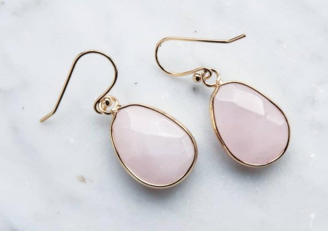 Love Rose Quartz Earrings ilaments Jewelry
