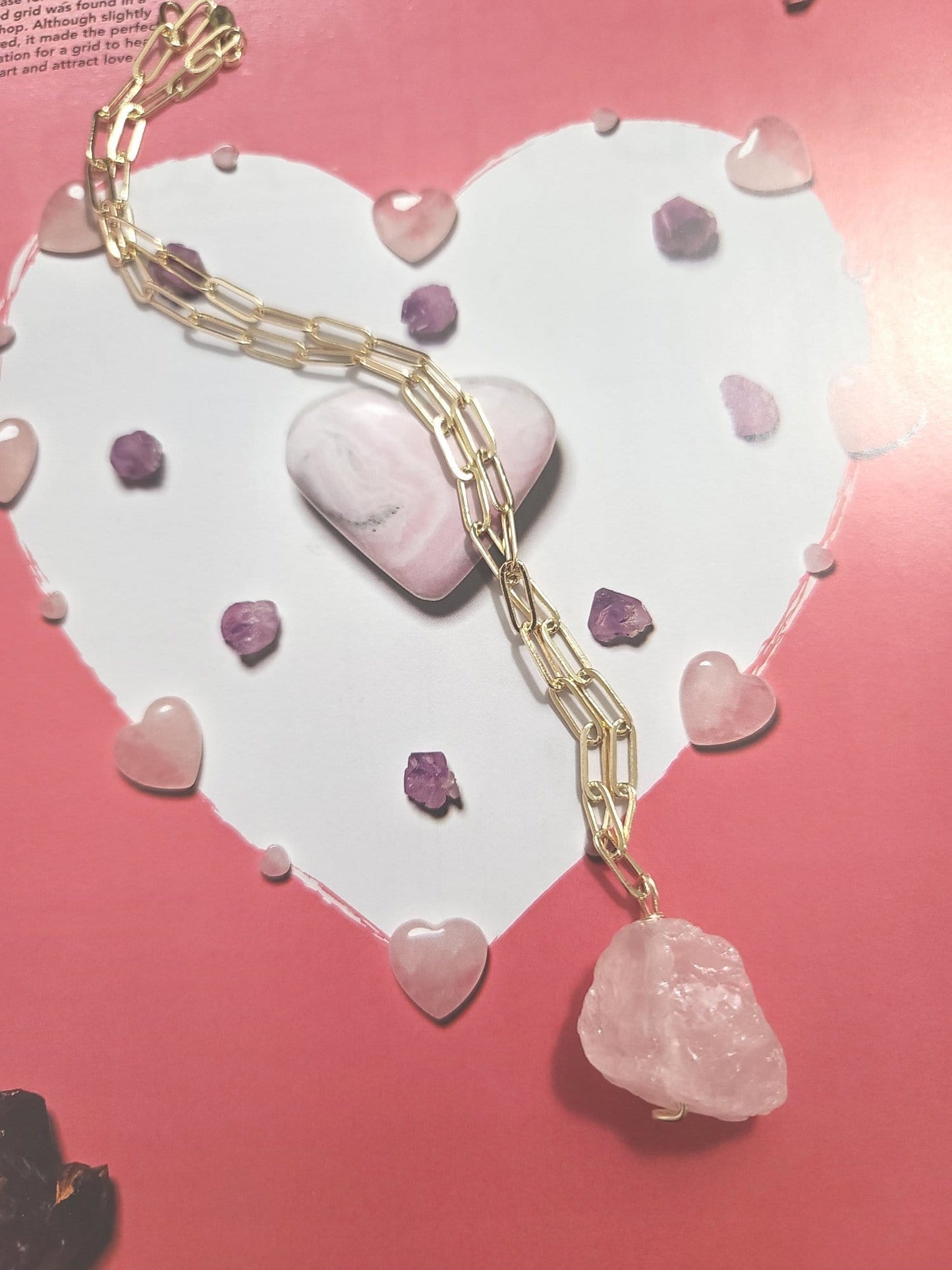 Rose Quartz Nugget Chain ilaments Jewelry
