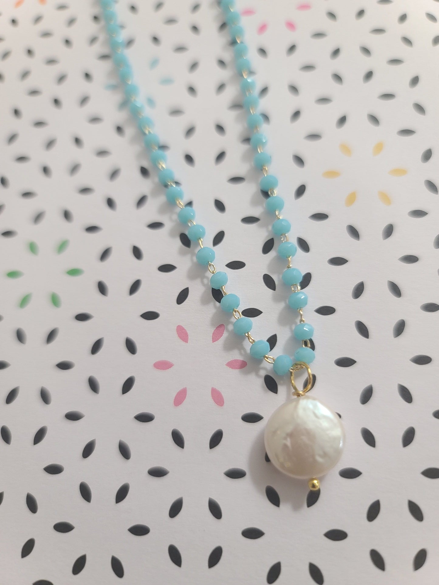 Pearl Crystal Rosary Necklace ilaments Jewelry