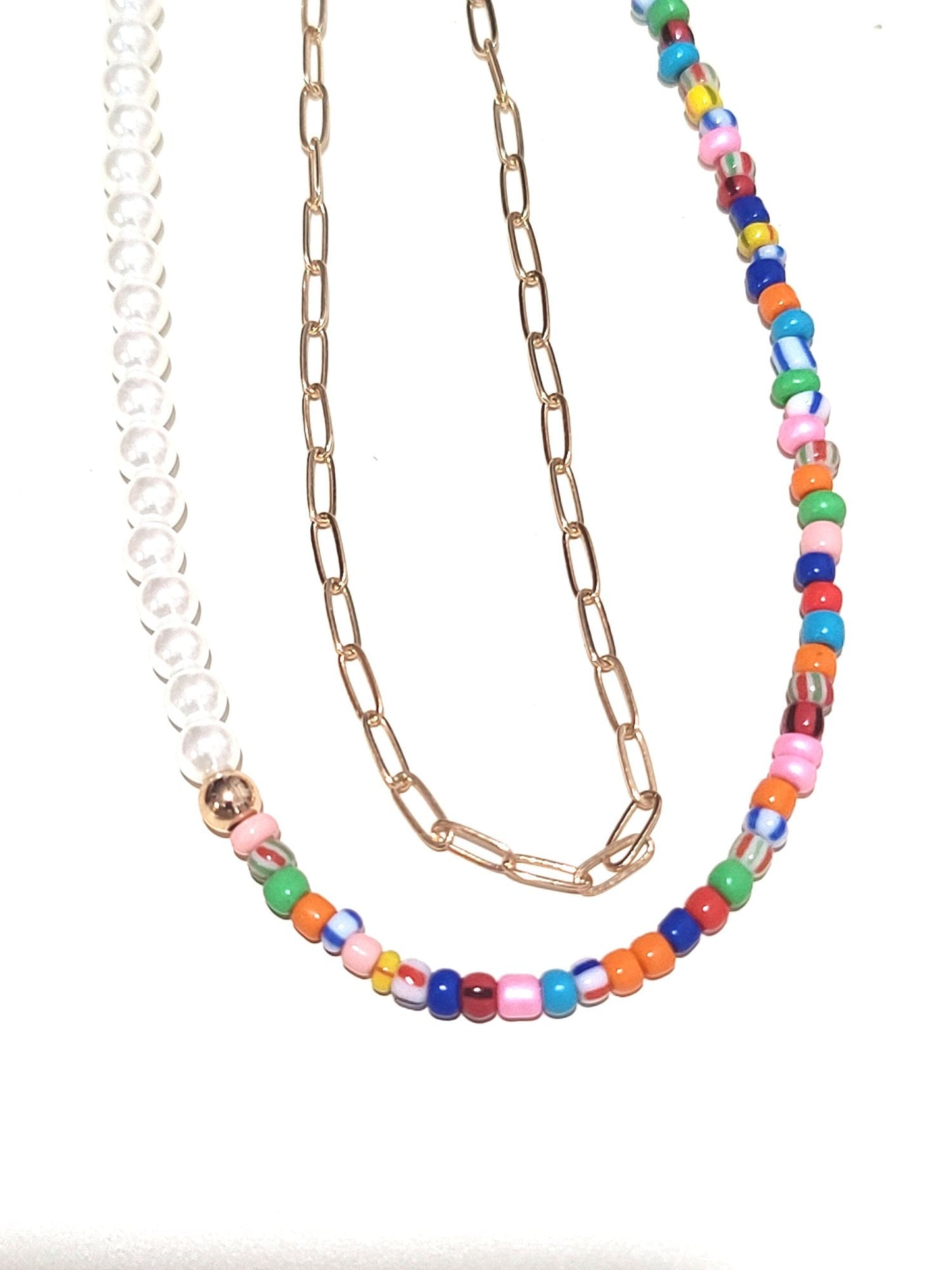 Seed Bead Pearl Necklace ilaments Jewelry