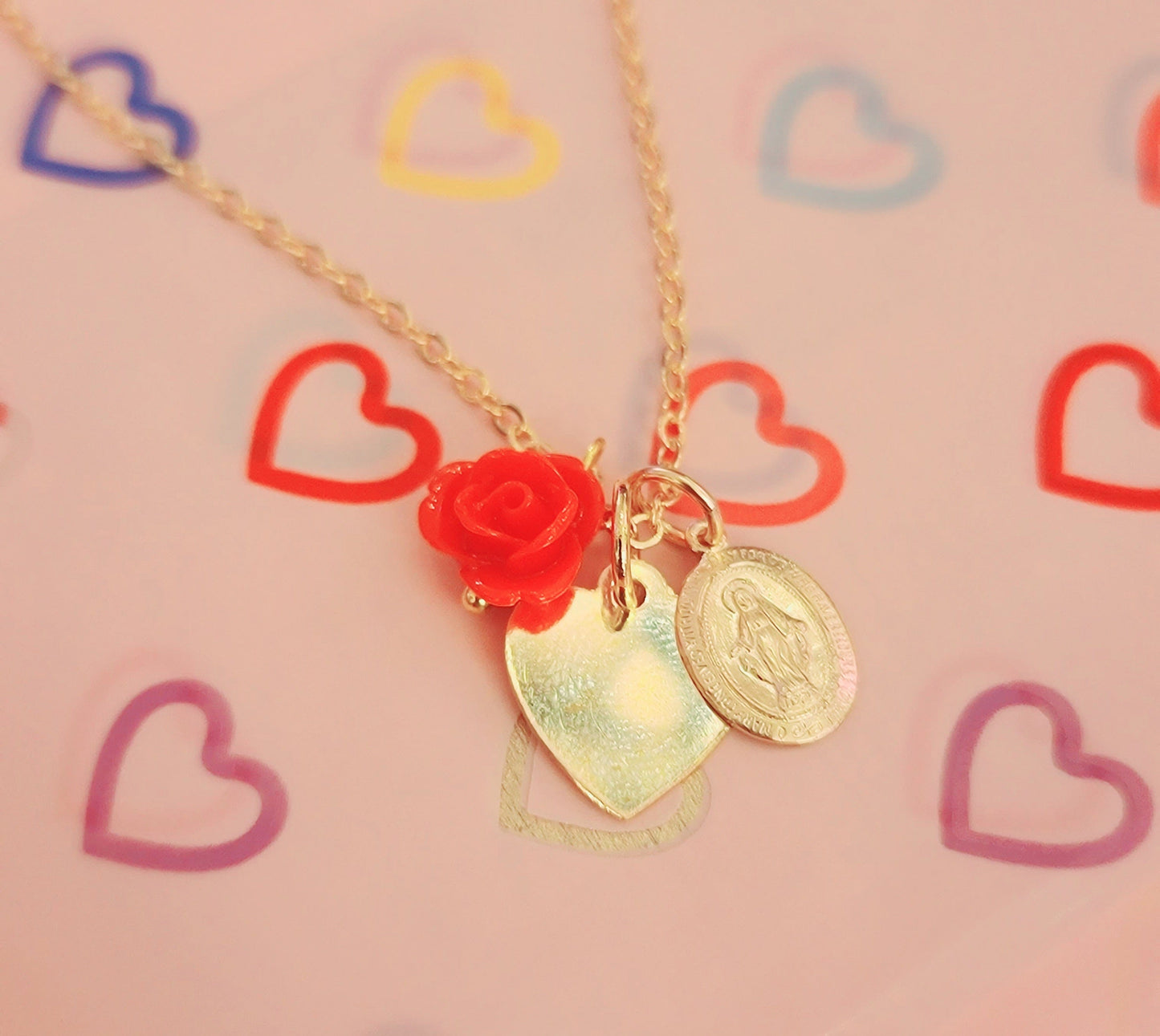 Virgen Heart Charm Necklace ilaments Jewelry