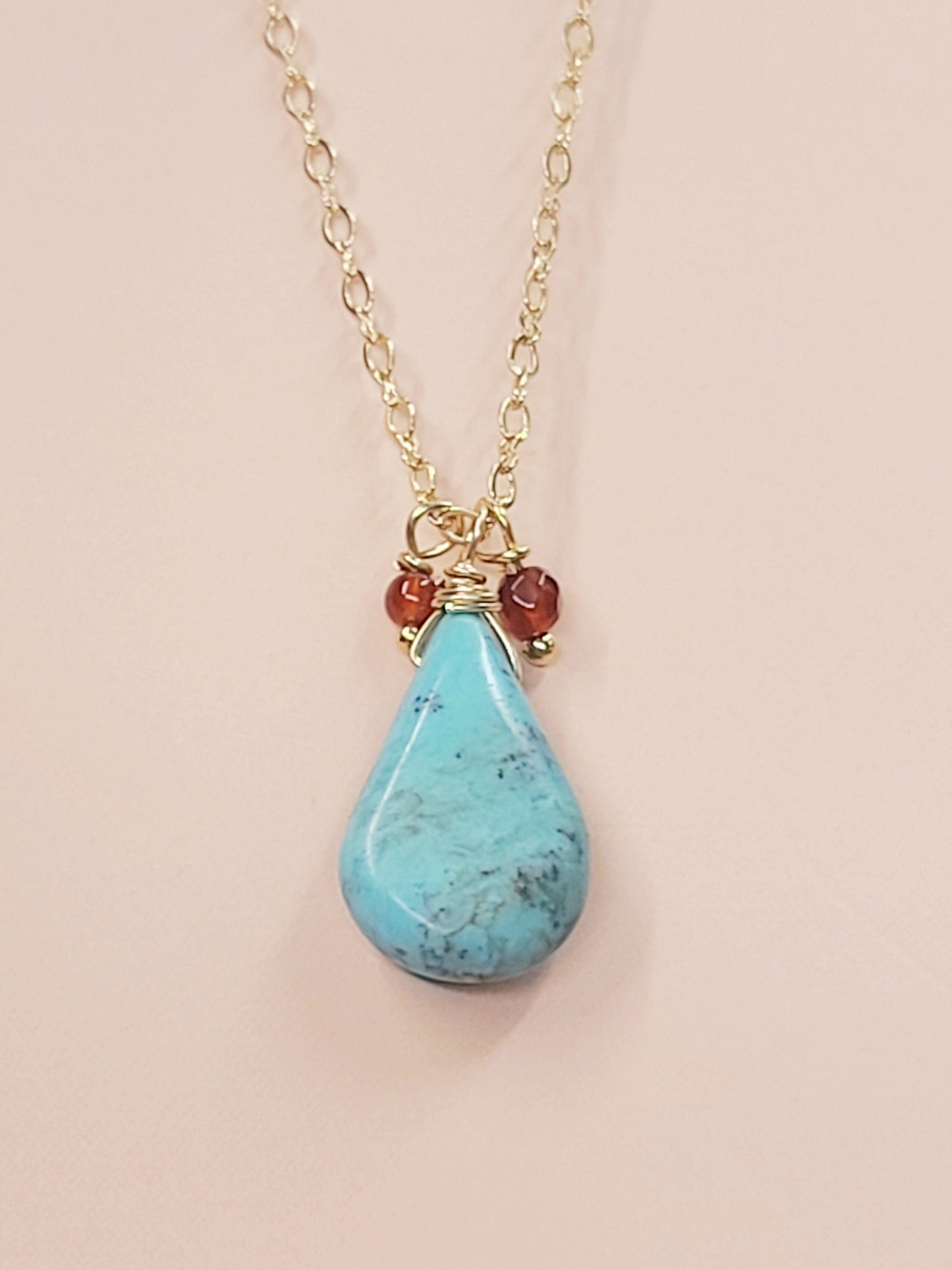 Turquoise drop Necklace ilaments Jewelry