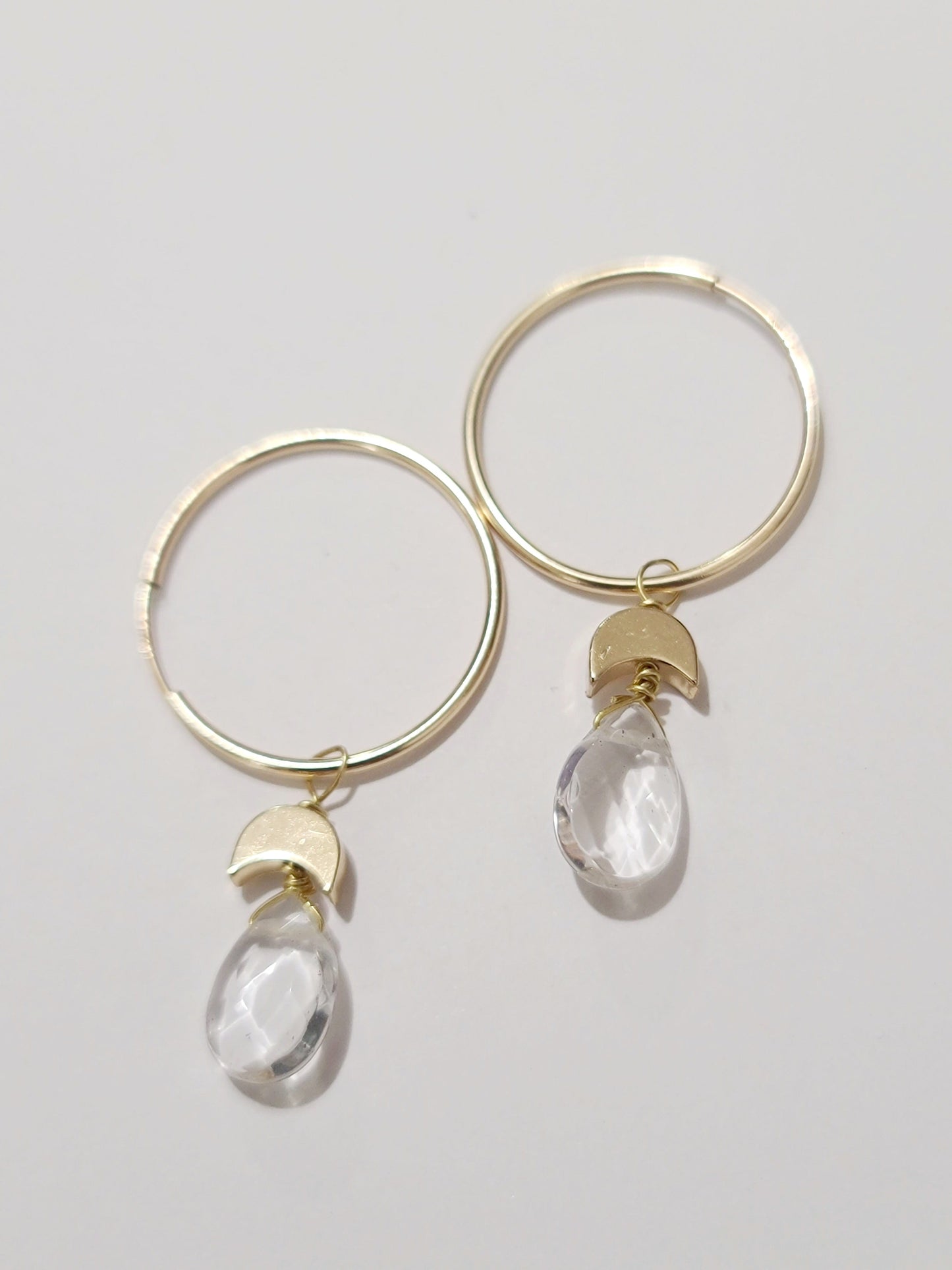 Luna Clear Quartz Hoops ilaments Jewelry