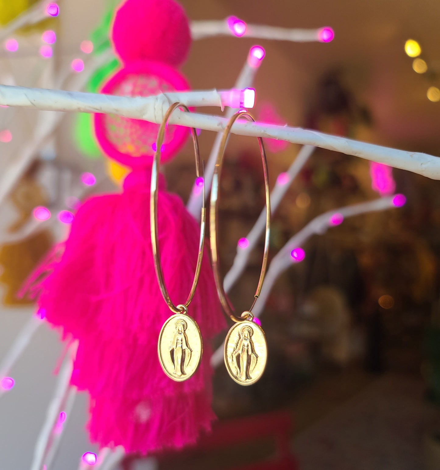 Virgen Hoop Earrings ilaments Jewelry