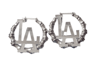 Silver Dodger Bamboo Hoop Earrings ilaments Jewelry