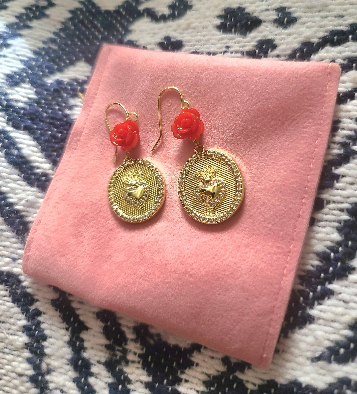 Sacred Heart Gold Earrings ilaments Jewelry